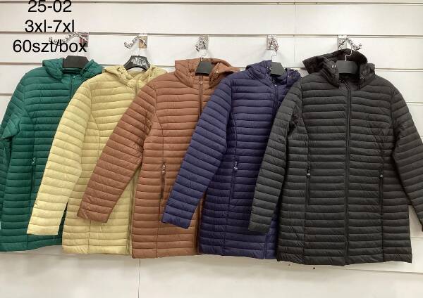 Kurtki damskie duże rozmiary Roz 3XL-7XL, 1 Kolor Paczka 5 szt 1